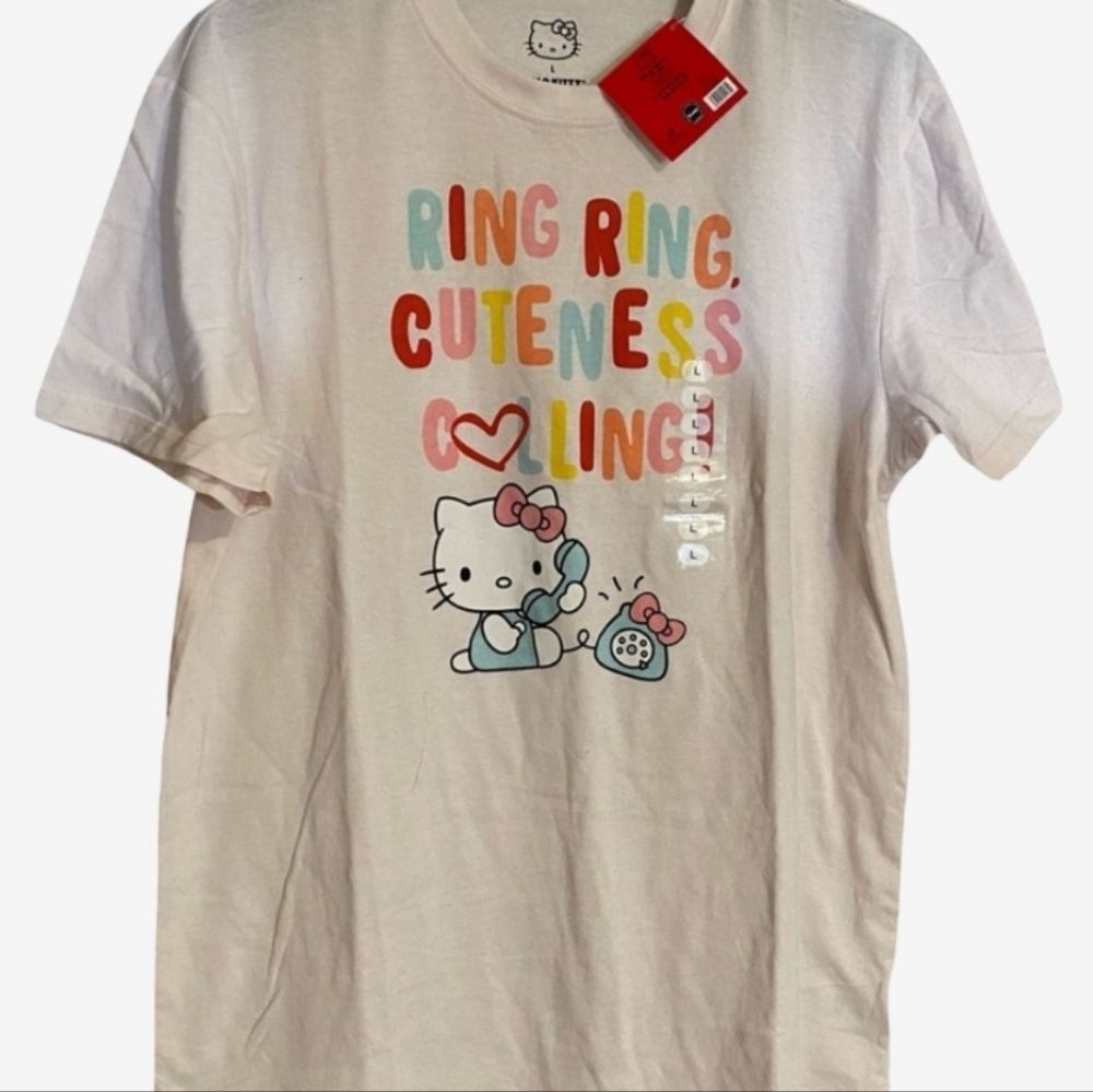 Hello Kitty Womens Colorful Text and Phone Design Size L - Picture 5 of 5